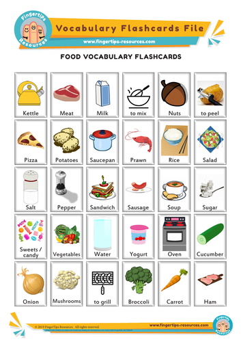 Food Vocabulary Flashcards