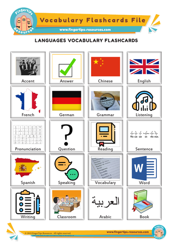Languages Vocabulary Flashcards