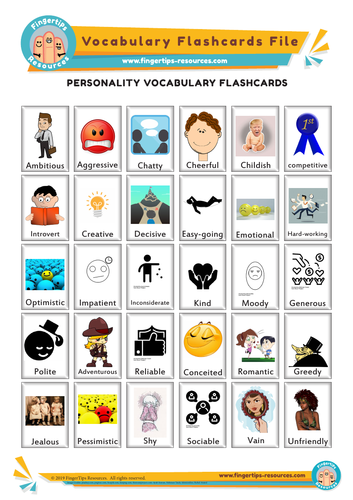 Personality Vocabulary Flashcards