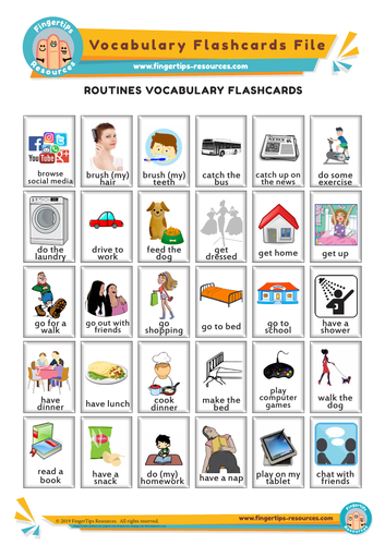 Routines Vocabulary Flashcards