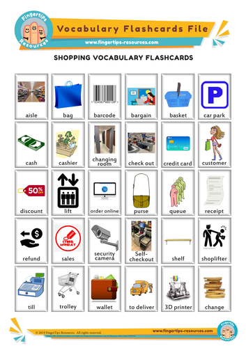 Shopping Vocabulary Flashcards