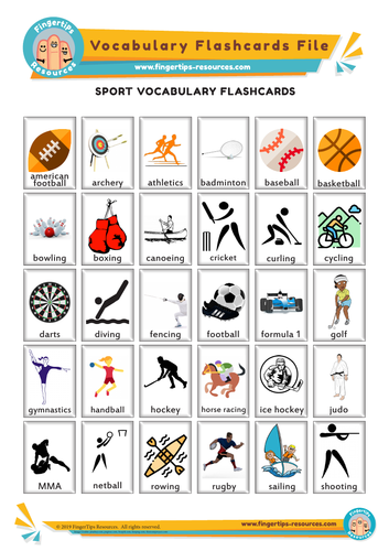 Sport Vocabulary Flashcards