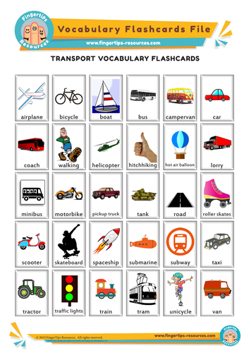 Transport Vocabulary Flashcards