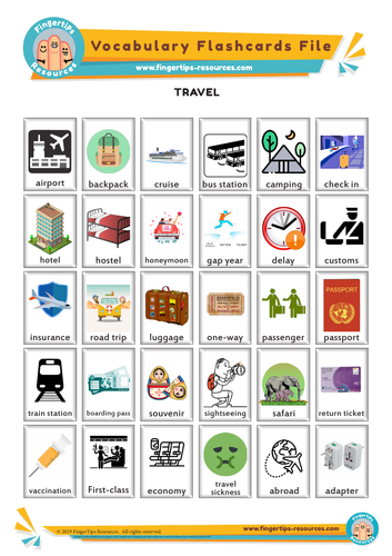 Travel & Holidays Vocabulary Flashcards