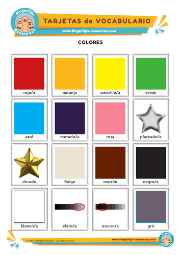 Colores - Vocabulary Flashcards
