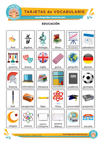 Educación y la Escuela - Vocabulary Flashcards