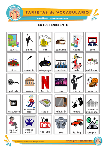 Entretenimiento y Ocios - Vocabulary Flashcards