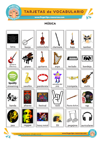 Música - Vocabulary Flashcards