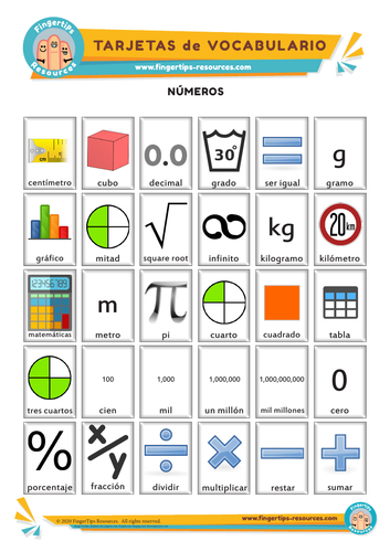 Números Y Estadísticas - Vocabulary Flashcards