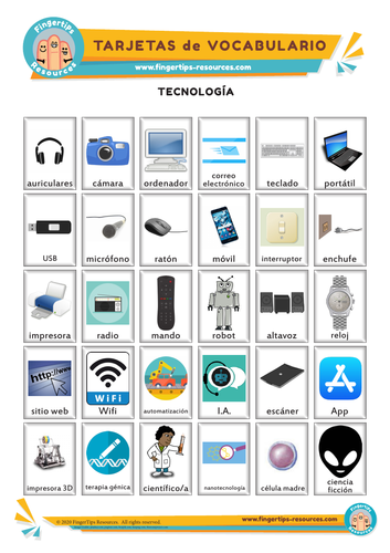Tecnología y Ordenadores - Vocabulary Flashcards