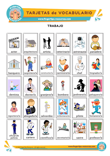 Trabajo y Profesiones - Vocabulary Flashcards