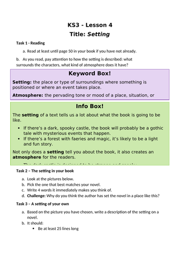 Home Learning KS3 English - Lesson 4