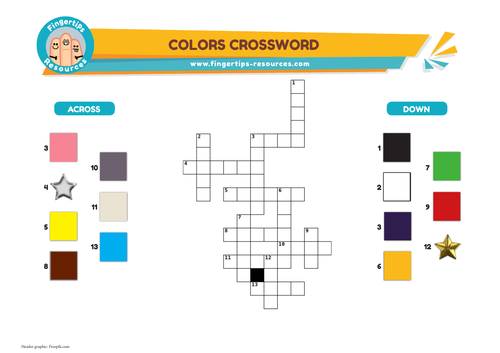Colors Vocabulary Crossword