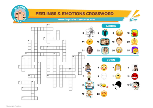 Feelings & Emotions Vocabulary Crossword