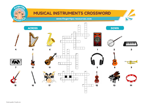 Musical Instruments Vocabulary Crossword