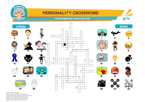 Personality Adjectives Crossword