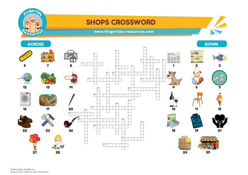 Shops Vocabulary Crossword