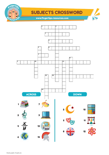 School Subjects Crossword