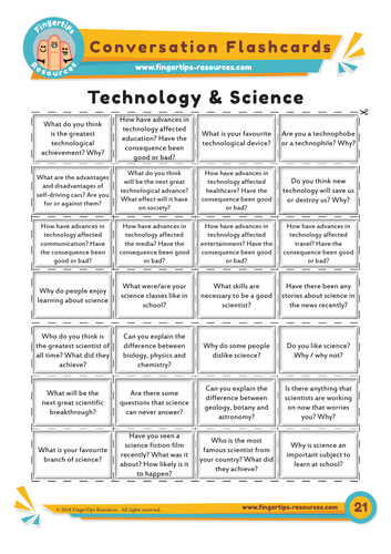 Technology & Science - Conversation Flashcards