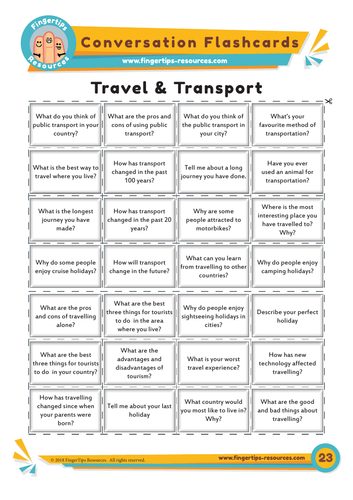 Travel & Transport - Conversation Flashcards