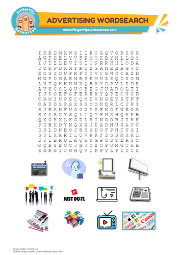 Advertising Vocabulary Word Search