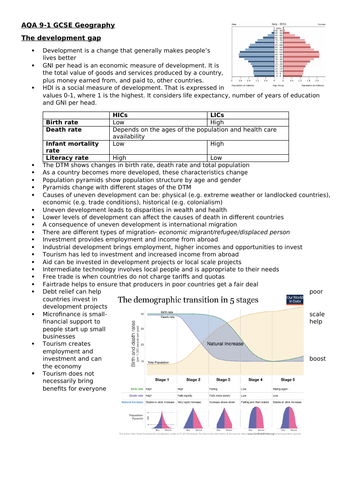 AQA development gap knowledge organiser