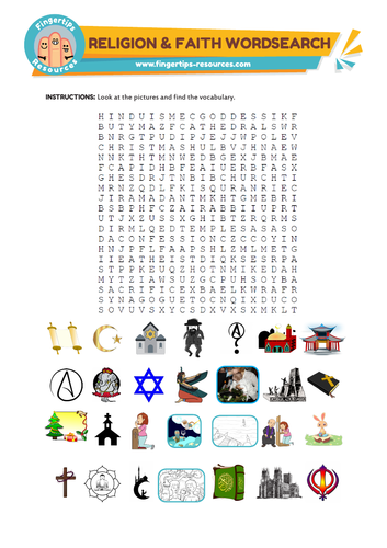 Religion & Faith Vocabulary Word Search