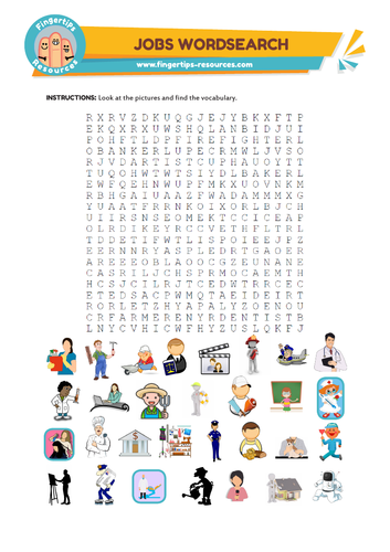 Jobs Vocabulary Word Search