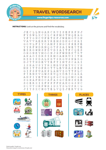 Travel & Holidays Vocabulary Word Search