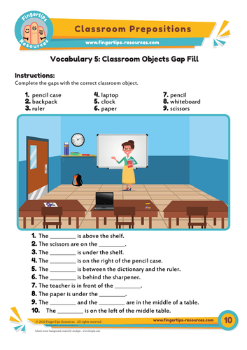 Classroom Vocabulary Gap Fill