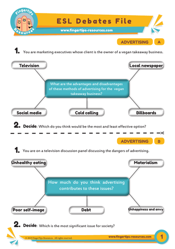 Advertising - Debate Activity