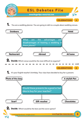 Celebrations & Parties - Debate Activity