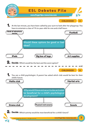 Childhood & Toys - Debate Activity