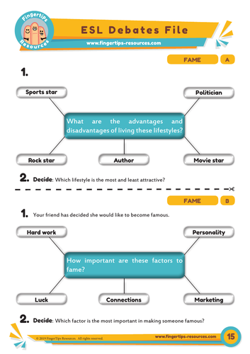 Fame - Debate Activity