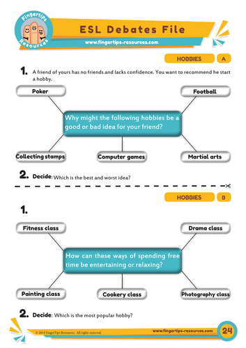 Hobbies & Free Time  - Debate Activity