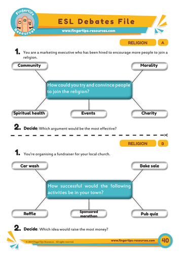 Religion & Faith - Debate Activity