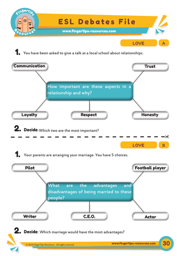 Love & Romance - Debate Activity
