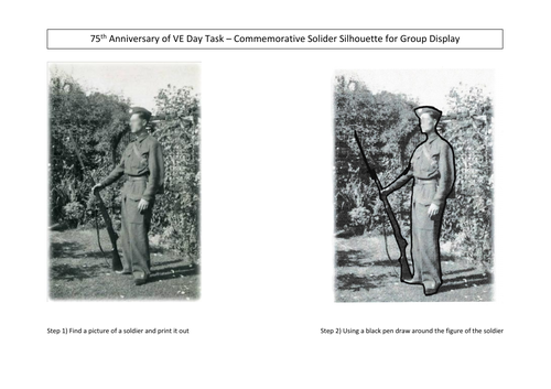 VE Day Task - Commemorative Soldier Silhouette | Teaching Resources