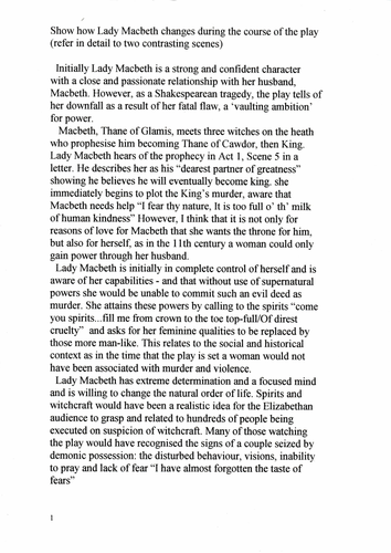 Essay Sample About Lady Macbeth As A Powerful Woman