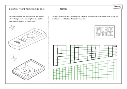 D&T graphics homework - Year 8 | Teaching Resources