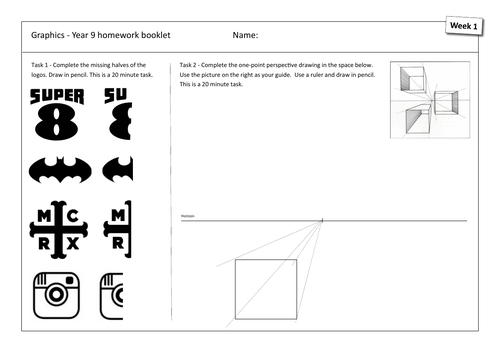 D&T graphics homework - Year 9 | Teaching Resources