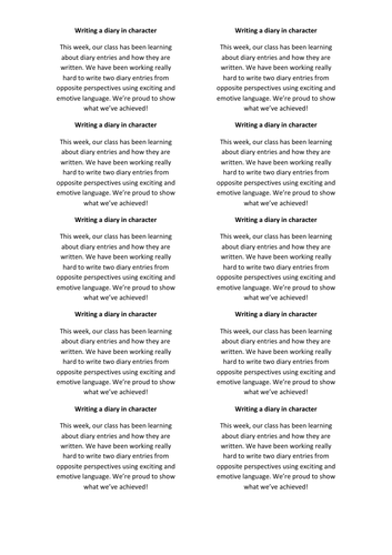 KS2: Diary Writing (Entire Unit) | Teaching Resources