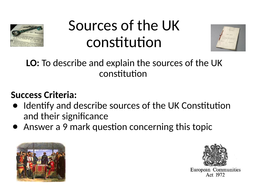 A Level Politics- Sources of the UK Constitution | Teaching Resources