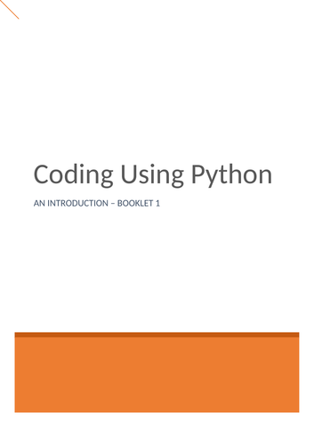 Coding with Python - remote learning | Teaching Resources