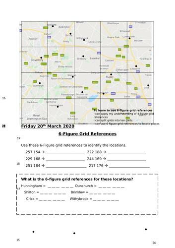 6-figure Grid References Warwickshire | Teaching Resources