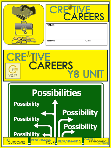Cre8tive Careers Year 8 Student Work booklet | Teaching Resources