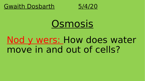 Osmosis and Active Transport
