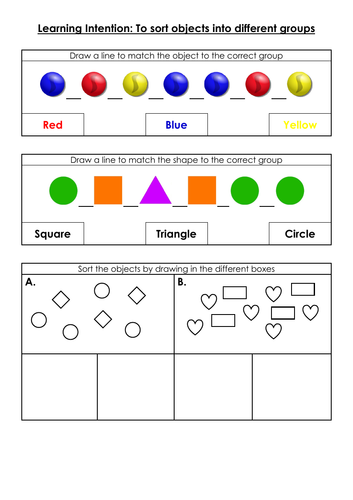 Sorting Objects - Year 1 - Maths Lesson | Teaching Resources