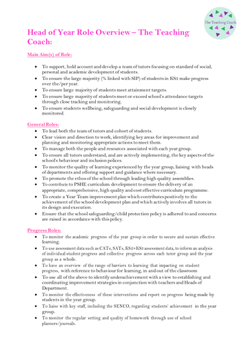 head-of-year-overview-key-job-description-roles-responsibilities