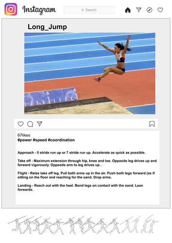 Instagram Design - Athletics tasks cards for jumping and throwing ...